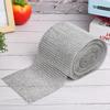 9m 24 Rows Electroplating Plastic Artificial Rhinestone Ribbon Mesh Wedding Clothing Decoration