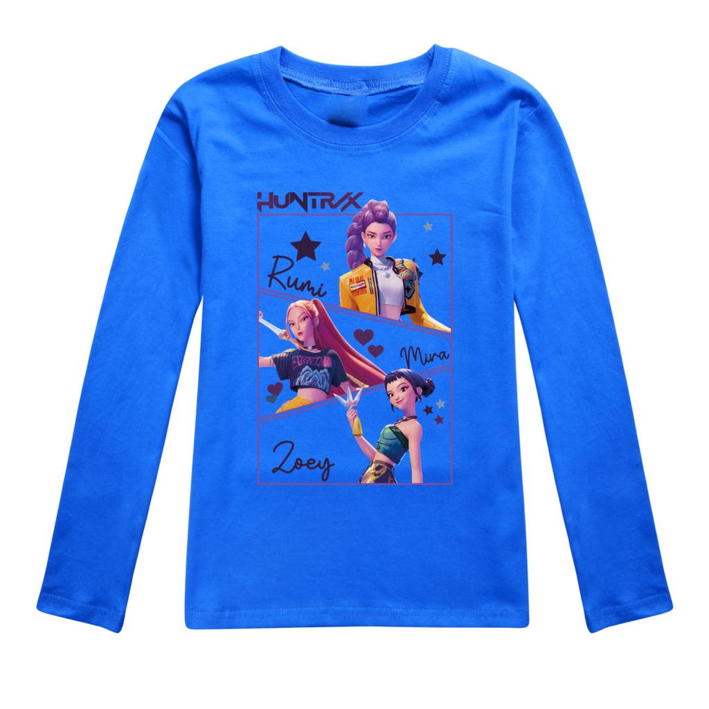 T-Shirts Girls Children's Long-sleeved T-shirt Cartoon Print Fashion Crew Neck Top Girls Fashion Loose Casual Clothing