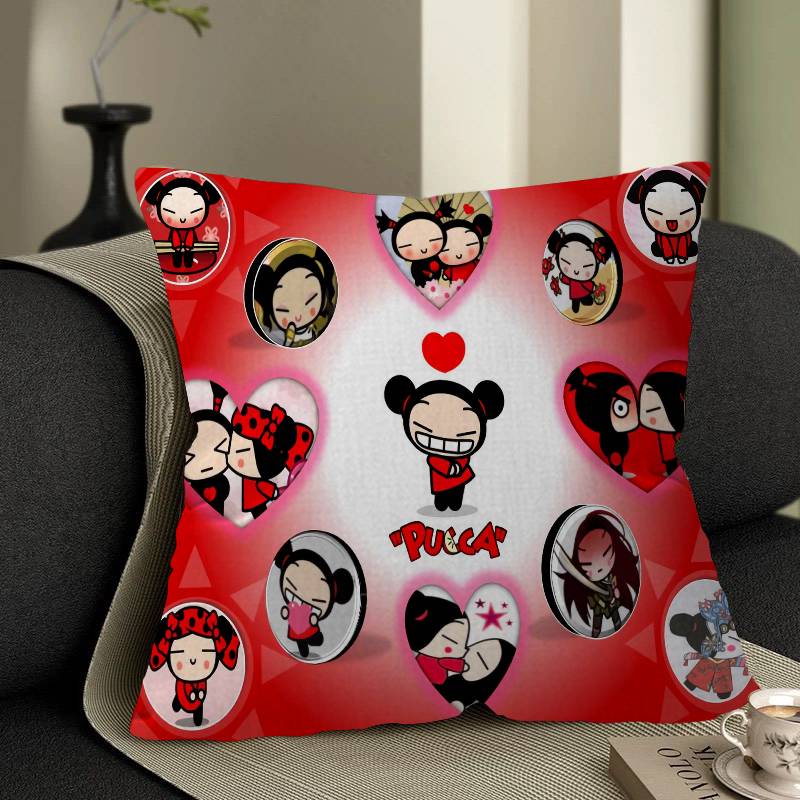 Cute Cartoon Pucca Garu Pillow Anime Pillow Sofa Bed Head Pillow Cover Cushion Cover 45x45 cm Fashion