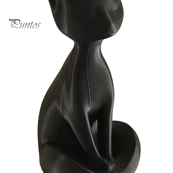 Cat Collectible Art Piece 3D Printed Meditating Figurine, Modern Abstract Sculpture with Cross-Legged Pose, Desk Decor Minimalist for Office
