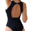 European and American Fashion New Solid Color Splicing Women's One-piece Swimsuit