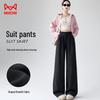 MaoRen Women's 2025 High-Waist Draped Wide-Leg Suit Pants