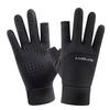 Herbst und Winter Outdoor Samt Sport Radfahren Halbfinger Touchscreen Handschuhe Rutschfest Wasserdicht Tau Zwei Finger Bergsteigerhandschuhe Männlich