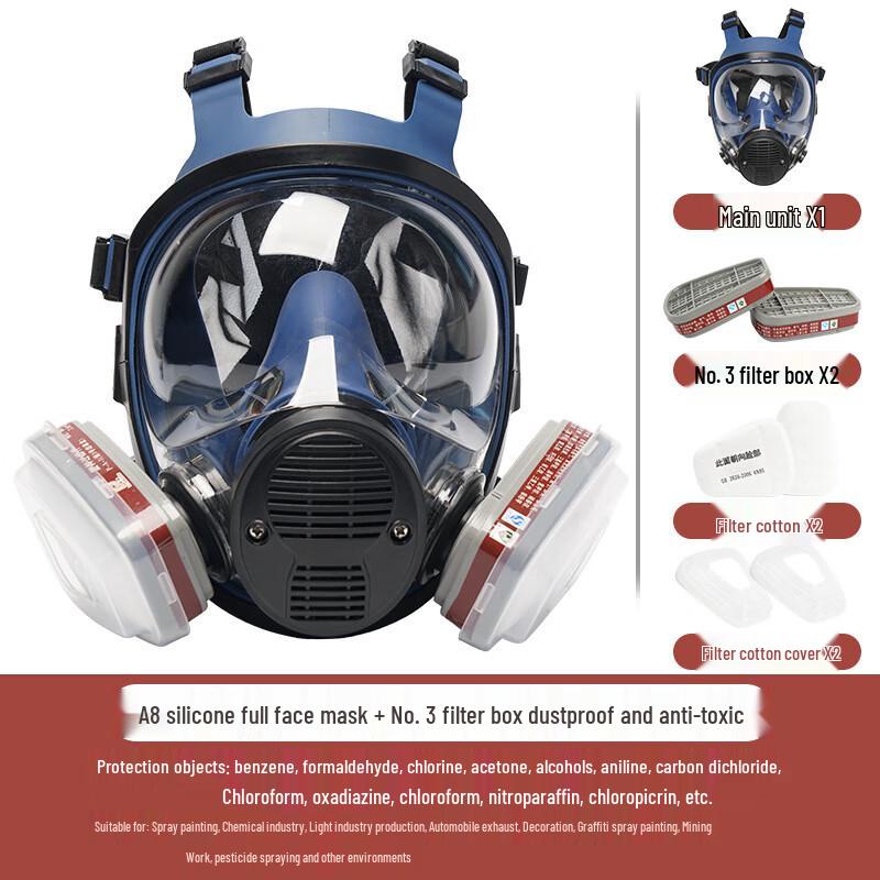 Longchan A8 Full Face Respirator Mask 7-Piece Set