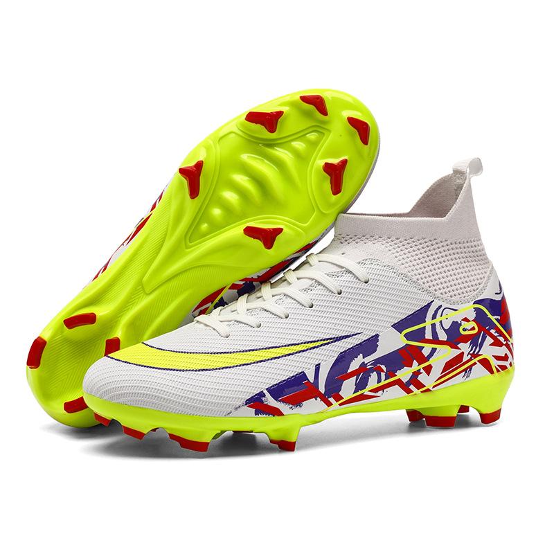 New High-Top Football Shoes Men'S And Women'S Ag Long Nails Tf Broken Nails Artificial Grass Student Competition Training Football Shoes
