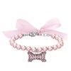 Imitation Pearl Cute Dog Necklace Pet Collar Accessories Jewelry Neck Chain For Small Dogs Large Dog Cats