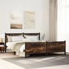 VidaXL Metal Bed Frame with Headboard and Footboard 200x200 Cm, Double Bed, Bedroom Furniture, Guest Bed, 3301358