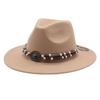 European, American Autumn and Winter New Big Eaves Hat Fashion Flat Top Hat Men's and Women's Woolen Jazz Hat Western Cowboy Hat