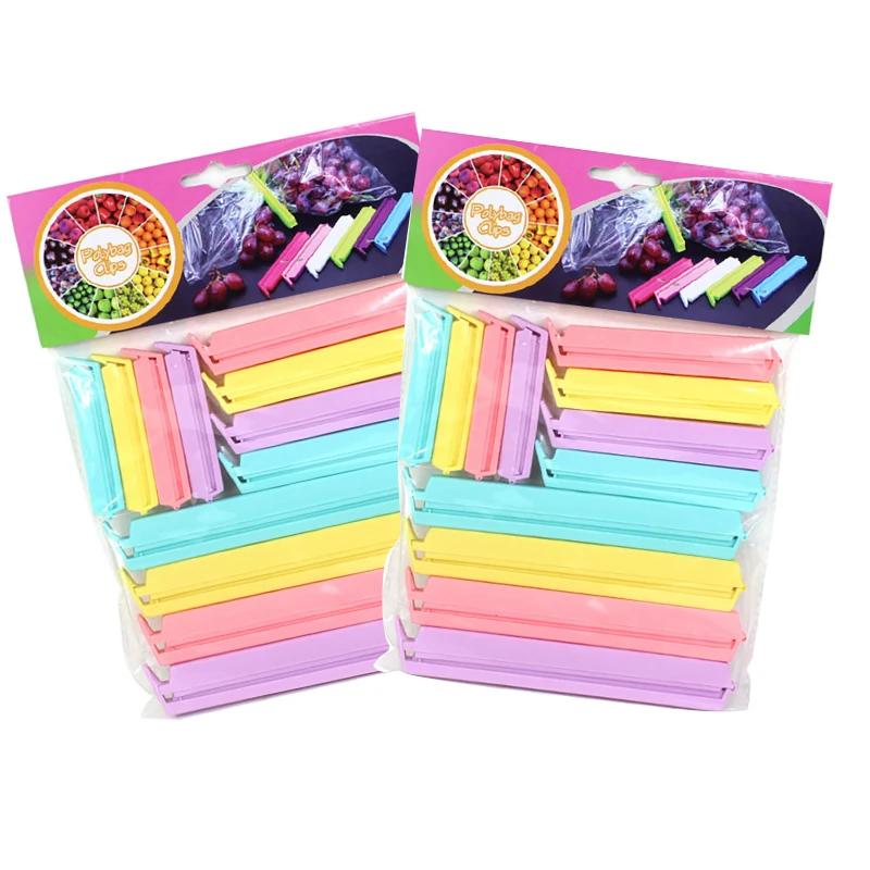 

12 pcs Food Bag Clips, Plastic Snack Sealing Clips 6.5/9/14 cm, Portable Clamp Sealer for Kitchen Food Storage Organization