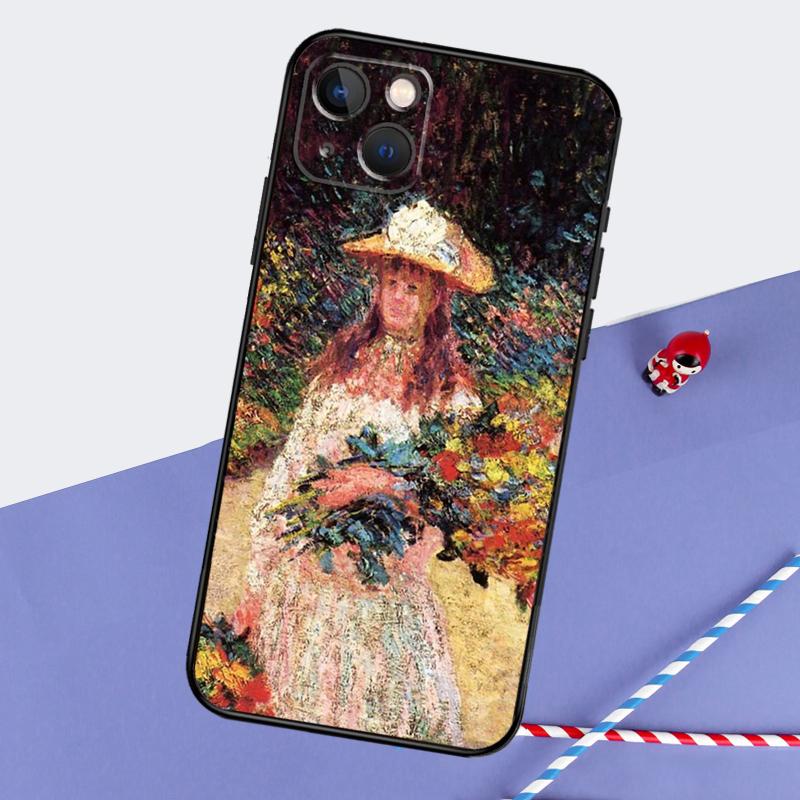 Claude Monet Garden Lotus Bridge Phone Case For iPhone 16 15 Pro Max 12 13 Mini 11 14 Pro Max XR 16 15 Plus 16e Cover Coque