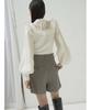 Snidel Pleated Collar Docking Knit Pullover SWNT245231 White Women's