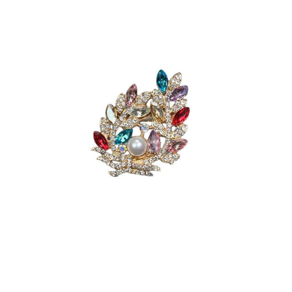 Elegant Rhinestone Crystal Corsage Brooch - High-End Anti-Exposure Alloy Pin