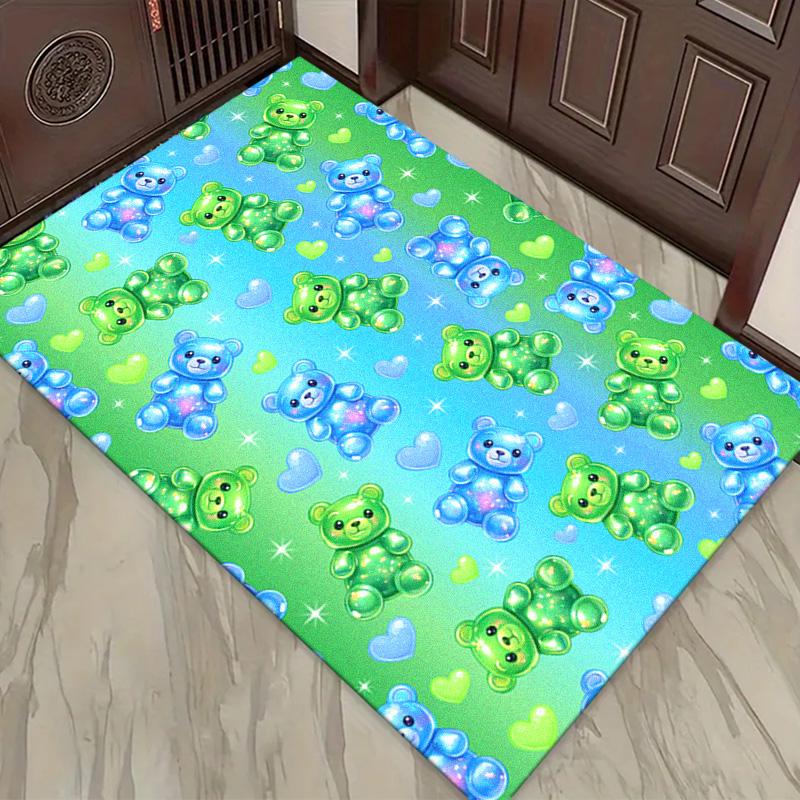 Rainbow Gummy Bear Carpet Rug for Living Room Bedroom Home Sofa Decoration,Kids play Non-slip Floor Mat
