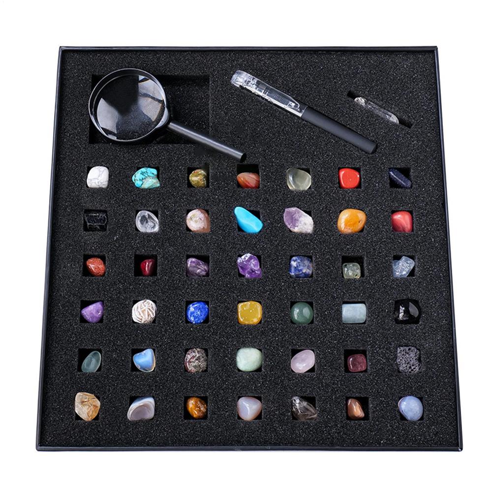 2025 Новая Коллекция Камни Коробка Для Детей Рождественский Подарок Натуральные Драгоценные Камни Хрустальные Наборы Минералы Научный Набор Геология Научные Подарки