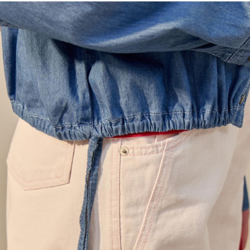 Maxza Stud Point Blouson Denim Shirt Zf03qj006nh