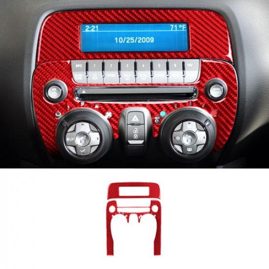 2x Red Carbon Fiber Car Front Center Panel Cover Stciker For Camaro 2010-2015