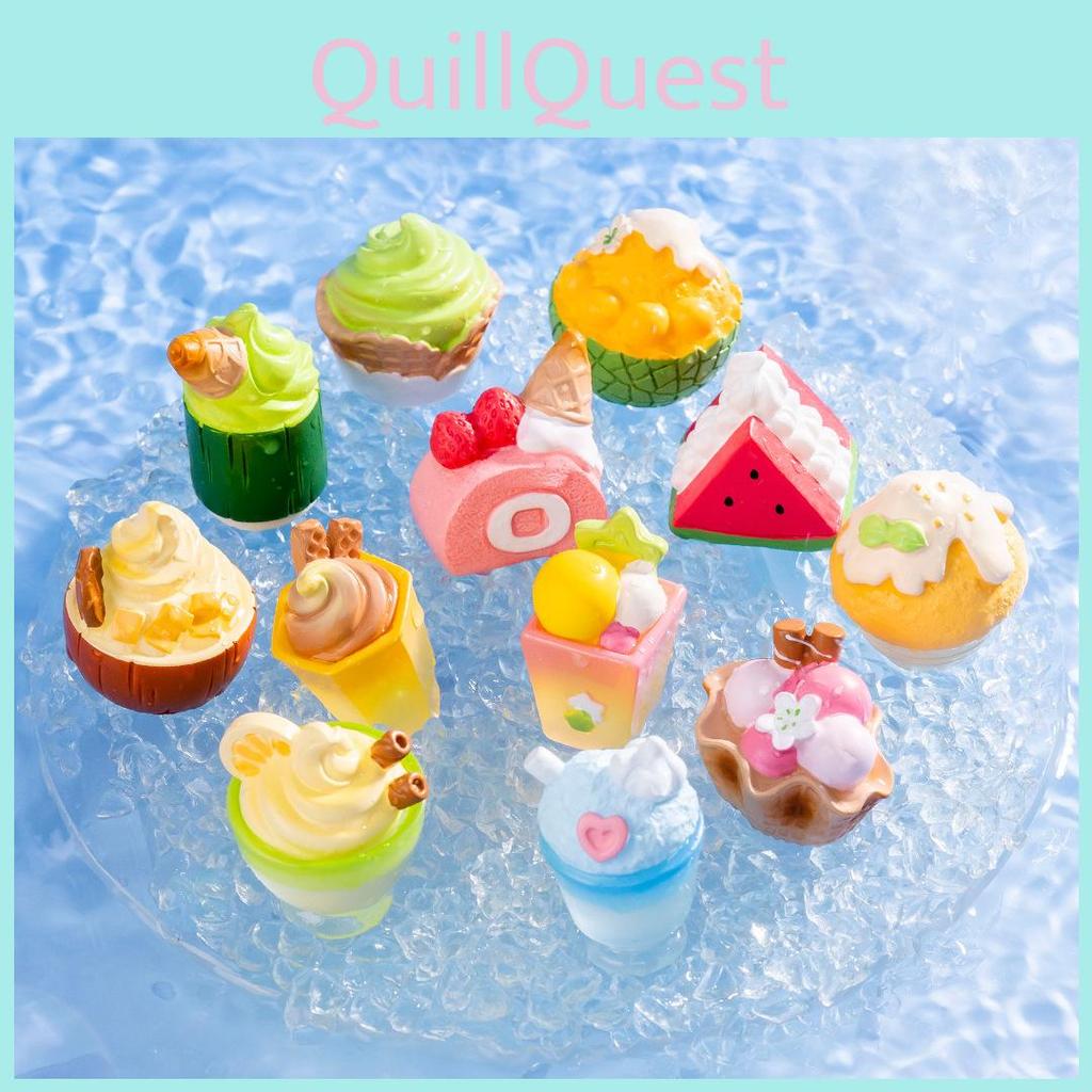 Creative Summer Ice Cream Resin Miniature Decorative Cup Set For Diy Projects