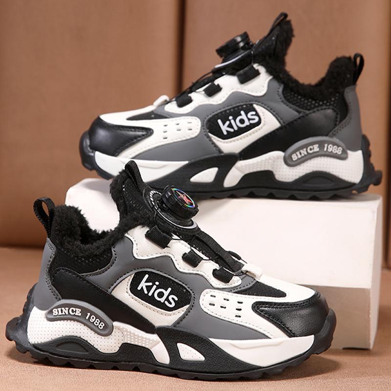 High Quality Children Sneakers Comfort Warm Wear-resistant Casual New Cotton Shoes with Winter Rotating Buckle Walking Shoes
