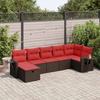 VidaXL Garden Furniture Set with Cushions 7 Pcs Brown Braided Resin 3325510