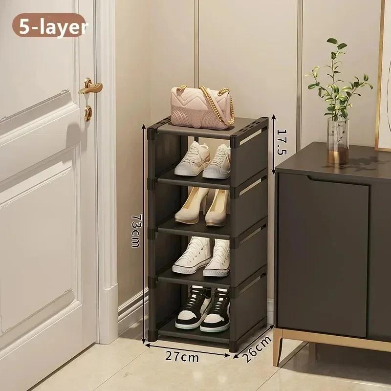 Stackable Multilayer Shoe Rack Narrow Shape Sneakers Shoe Storage Save Space Doorway Corner Shoe Rack Large Capacity Shoe Stand