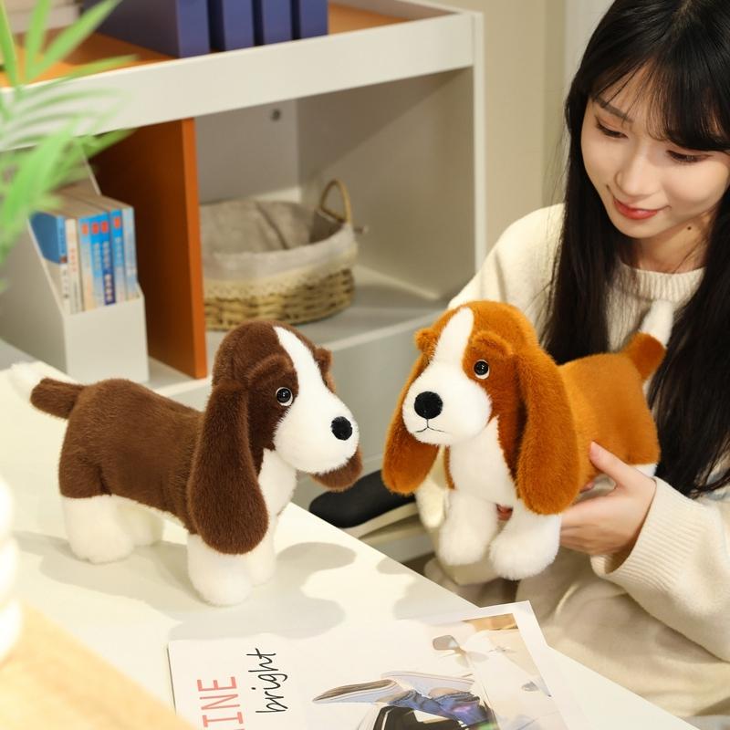 35cm Adorable Dachshund Plush Toy Soft Lifelike Standing Cartoon Dog Funny Room/Desktop Decor Kid Gift