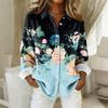Women's Shirt Blouse Print Button Long Sleeve Casual Basic Shirt Collar Top