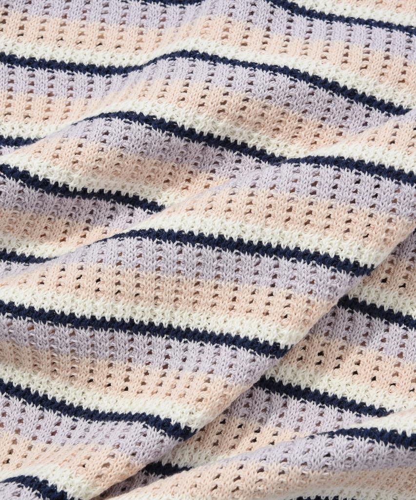 COVERNAT Multi-Stripe Crew Neck Knit Salmon