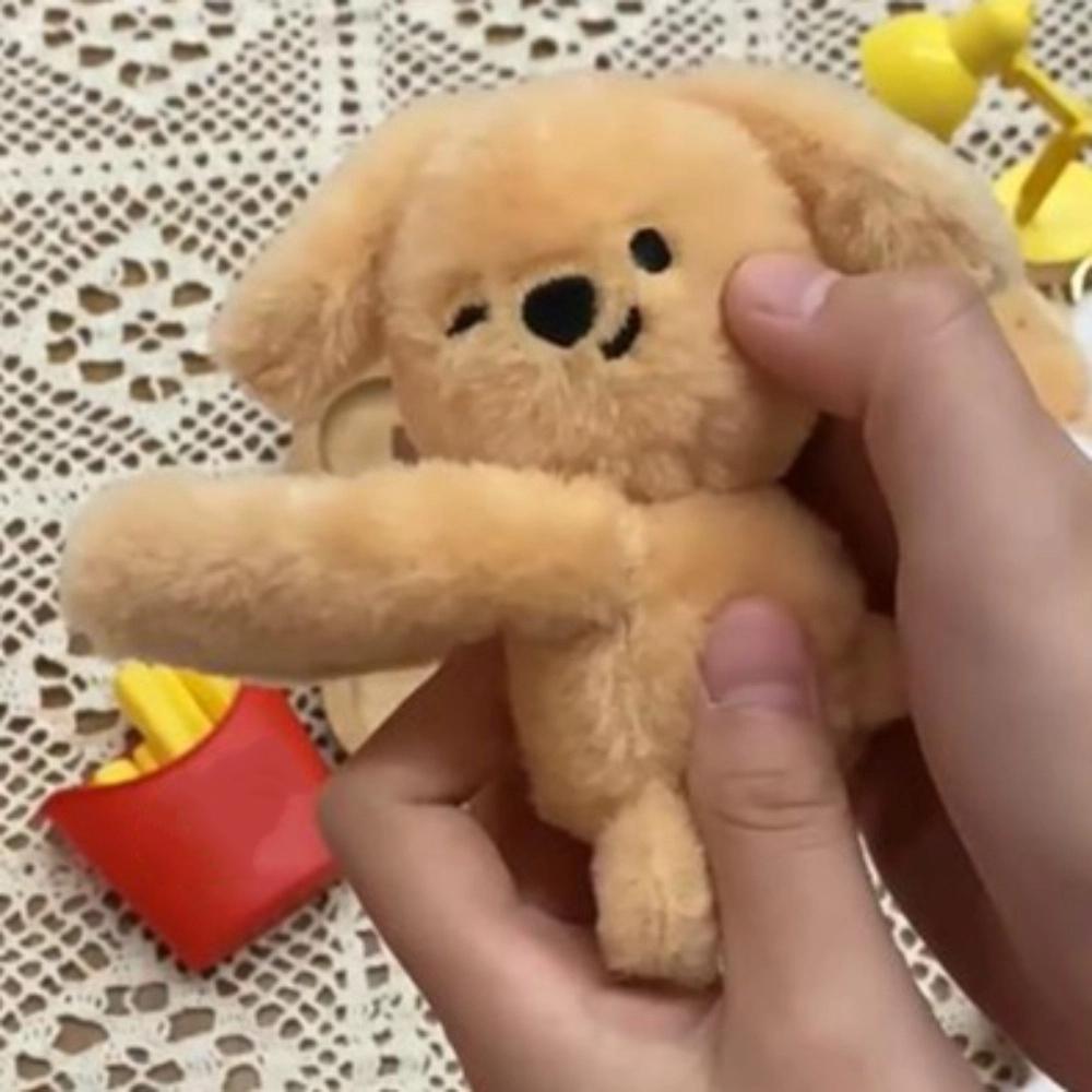 Stickable Couple Cartoon Keychains Stuffed Animal Plush Key Rings Cat Dog Plush Dolls  Men Women