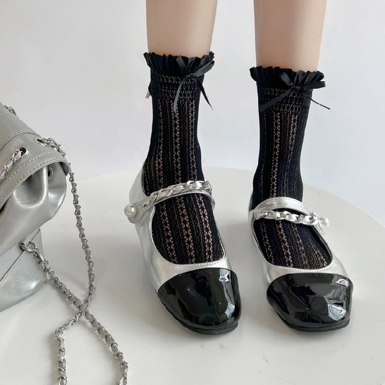 Lolitas Ruffled Ankle Socks Ballet Sweet Bowknot Crew Socks Tights Loose Socks