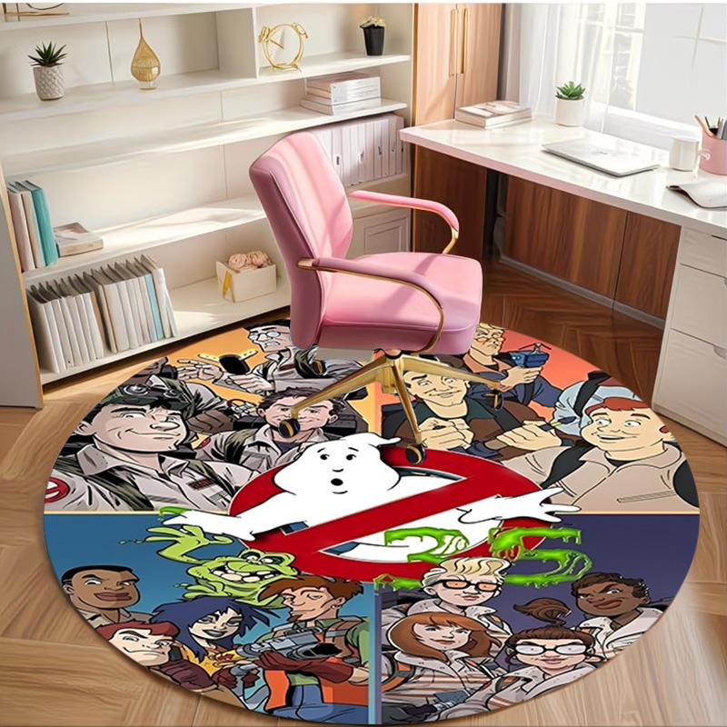 Ghostbusters Print Round Rug, Washable Floor Carpet, For Entryway Dorm Laundry Room Office Study, Home Decor Birthday Christmas Gift