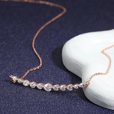 New New In S925 Sterling Silver Real 1.1cttw Moissanite Pendant Necklace for Women Anniversary Diamond Necklaces Fine Jewelry