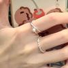 S925 Silver Pearl Ring: Women's Niche Design, Stackable Open Band, High-End Fashion, Index Finger Accessory