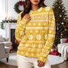 Women's Casual Long Sleeve Christmas Print Neck Pullover Sweatshirt