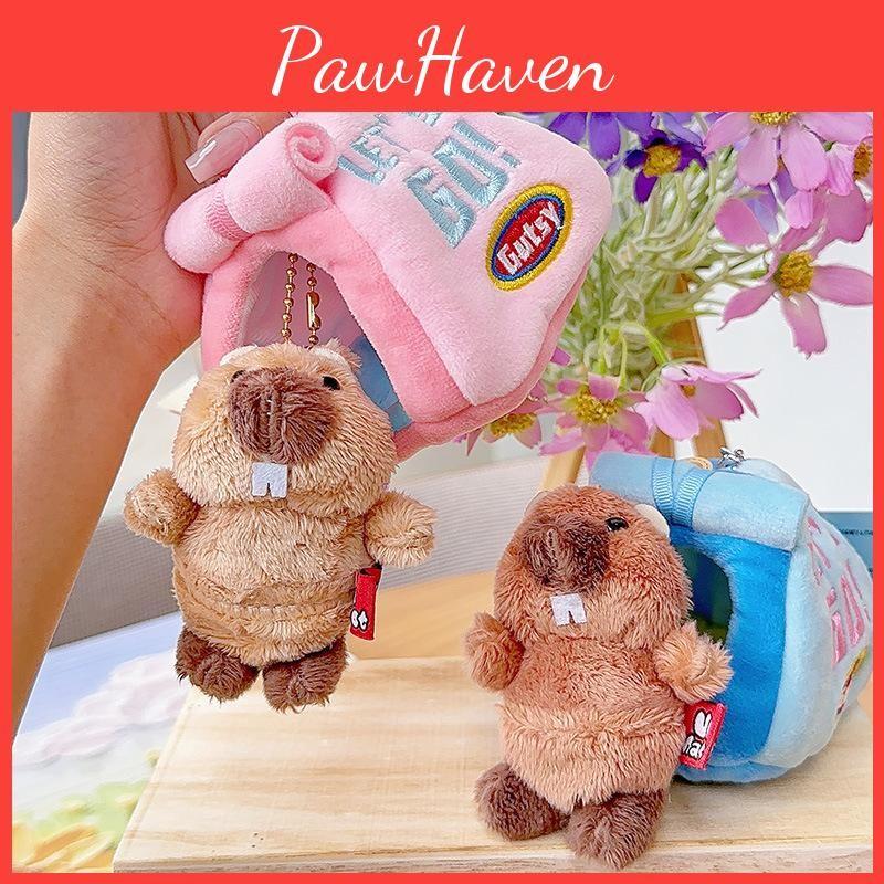 Tent Groundhog Pendant Plush Keyring With Cartoon Style For Kids And Use School