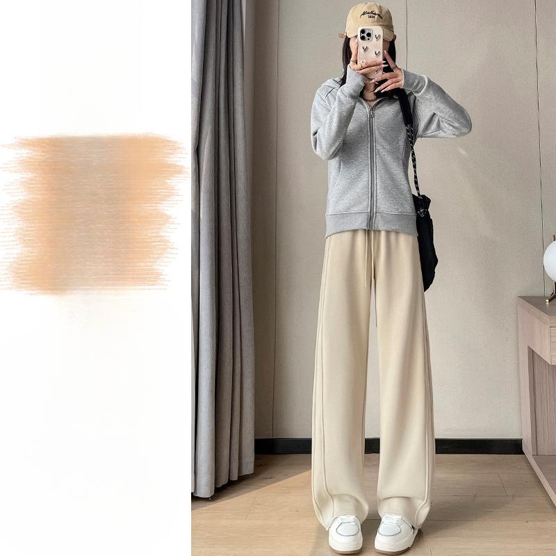 Spring New High-waist Narrow Version of Banana Pants for Women's Thin Straight-leg Pants Casual Drawstring Versatile Slim Wide-leg Pants