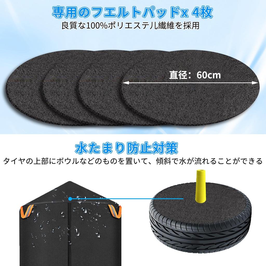 SUPTEMPO Tire Cover, Outdoor, Waterproof, Thick, Double-Sided, 420D, 2024 Newest Model Tire Storage, 4