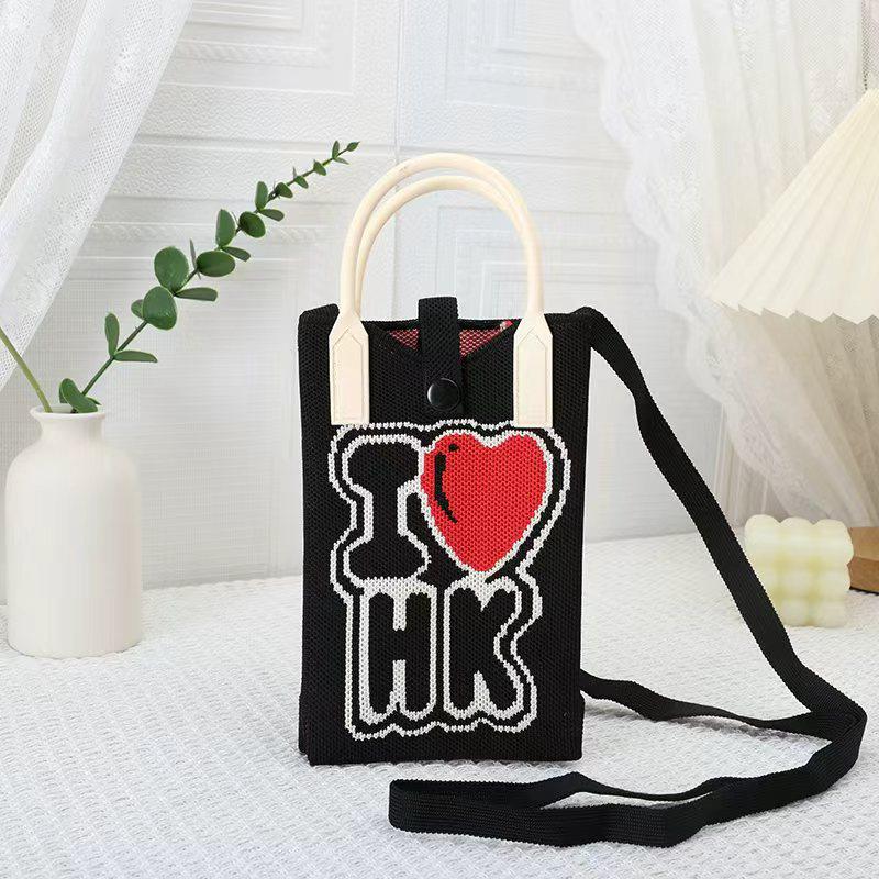 Korean Style Cute Heart Knitted Mini Crossbody & Shoulder Bag for Women