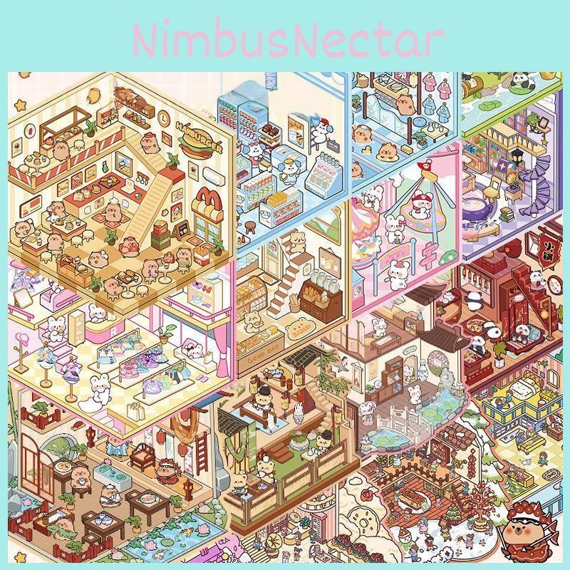 3d House Miniature Sticker Book With Pet Material For Kids Diy Craft Special Characters Included