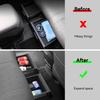 LUCKEASY for Zeekr 7X 2026+ 2rd Second Row Underseat Storage Box Silicone Car Tray Organizer Tidying Accessories Black 2PCS