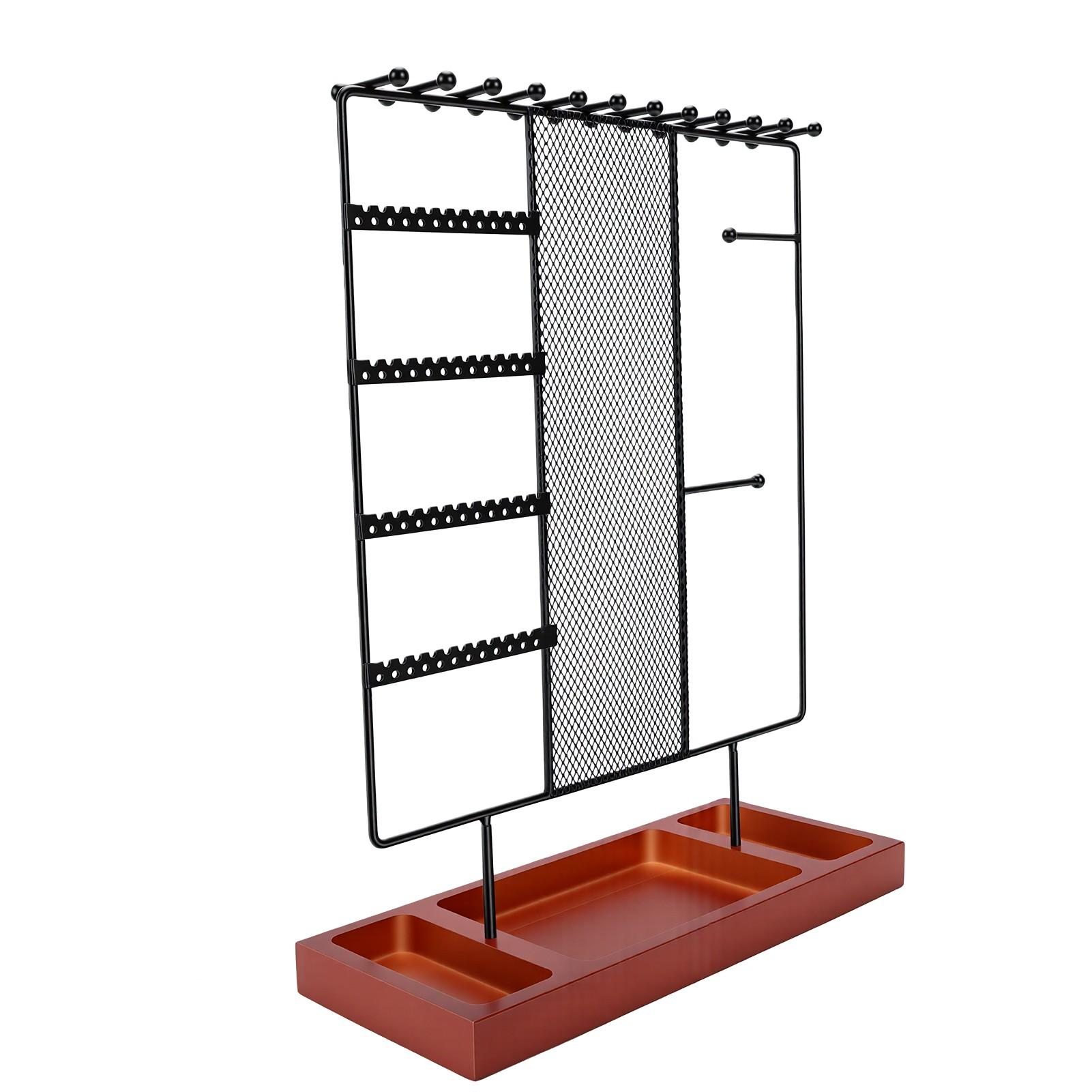 Sieraden Organizer Stand Meerlaags Rooster Ontwerp Sieradenrek met Bodem voor Oorbellen Kettingen Armbanden Horloges