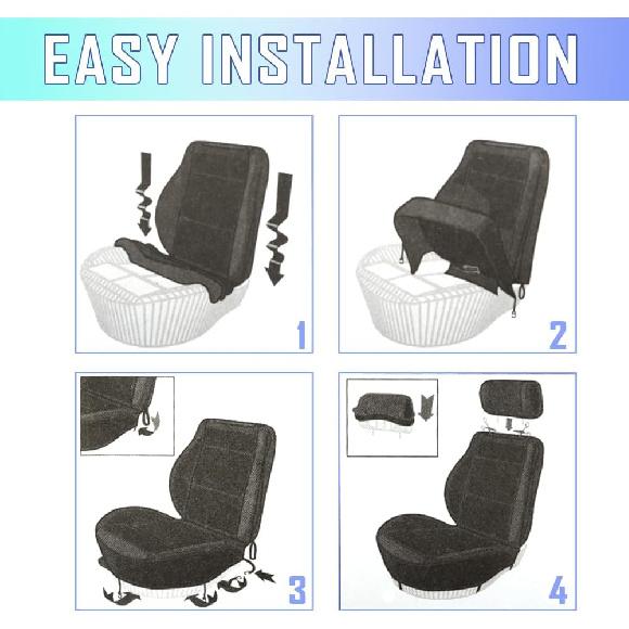 4PCS Cooling Car Seat Covers,Breathable Front Seat Covers With Mesh Construction And Foam Padding,Car Seat Protector To Reduce Back