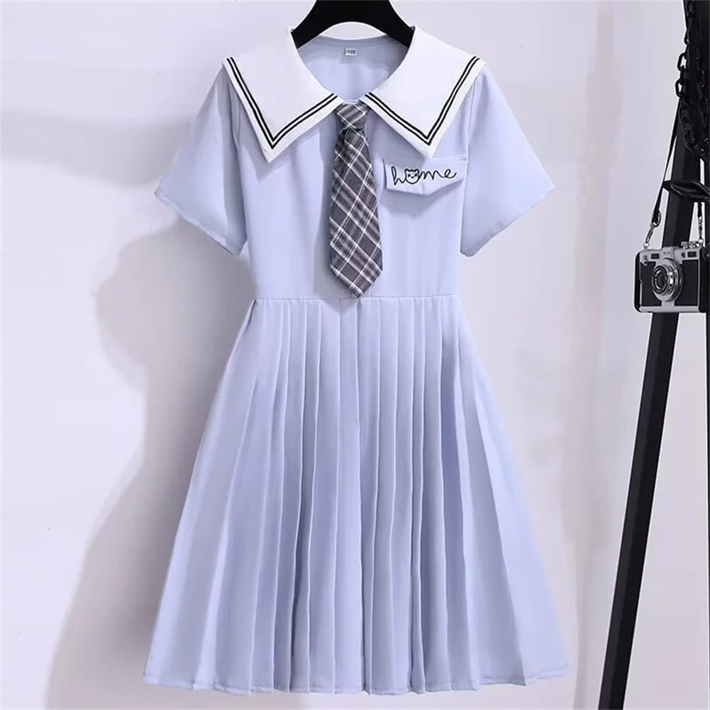 Summer Shirt Cute Short Sleeve Navy Sailor Pleated Sailor Princess Perfect for and Parties [Yhsuoxfd] Children's Dress, Girls' Dress, Dress, Style,