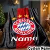Custom Name Bayern Crest Throws Blanket Flannel Blankets for Couch Bed Gifts for Men Women Picnic Blanket Christmas Fan Gifts