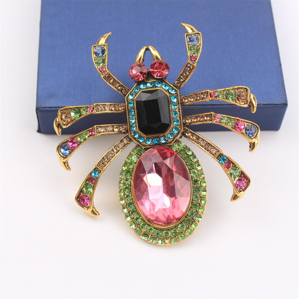1 Piece Inlaid Rhinestone Sparkling Spider Design Ladies Brooch, Elegant and Beautiful, Decorate Coat, Suitable for Couple Gift
