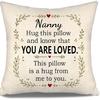 Daughter Hug This Pillow and Know That You Are Loved This Pillow Is A Hug from Me To You Throw Pillow Covers for Daughter from Mom Dad Birthday Gift