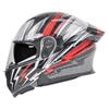AD Unisex Full Face Motorcycle Helmet with LED Taillight, All-Season, Flip-Up, 3C/DOT Certified.