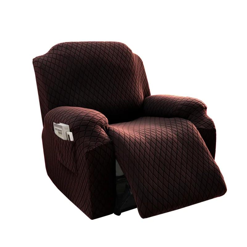 4Pcs Split Thicken Recliner Chair Cover Elastic Jacquard Single Sofa Covers  Chair Slipcovers Stretch Armchair Protector