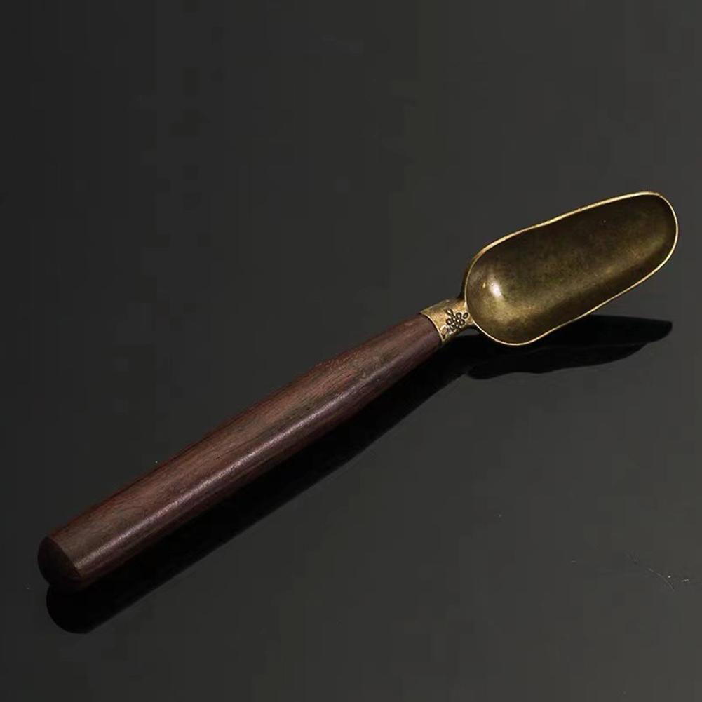 Retro Tea Scoop Long Handle Loose Leaf Tea Scoop Multifunction Creative Tea Shovel Vintage Ebony Teaspoon Tea Accessories