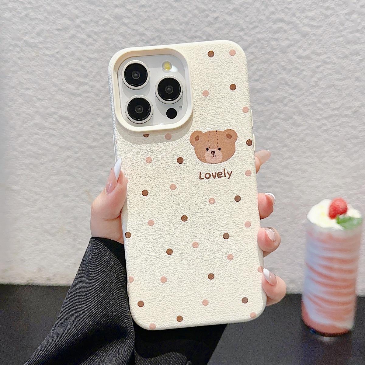 

Кожаный узор с рисунком мультяшной кривой собаки подходит для Apple 16promax чехол для мобильного телефона iPhone 15 все включено 14/13/12 Apple XS