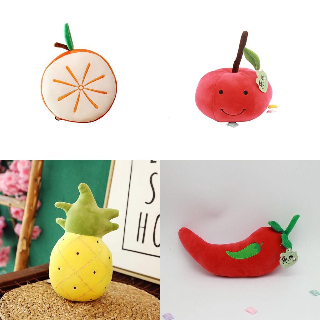 Cuddly Plush Fruits Vegetables Keychain Pendant Dolls Banana Orange Peach Eggplant Carrot